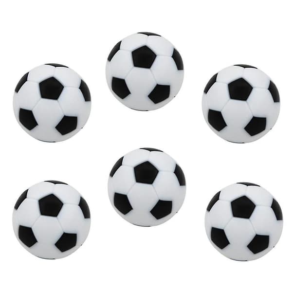 6 stk. 32 mm Bordfodbold Fodbold Foosball Bolde Udskiftning Sort
