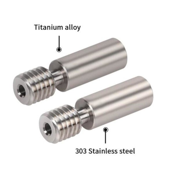 H2 Ekstruder Heat Break All Metal Rustfrit Stål Heatbreak 3D-printerdele til B1 .0 Hotend Kits, 2PCS Silver