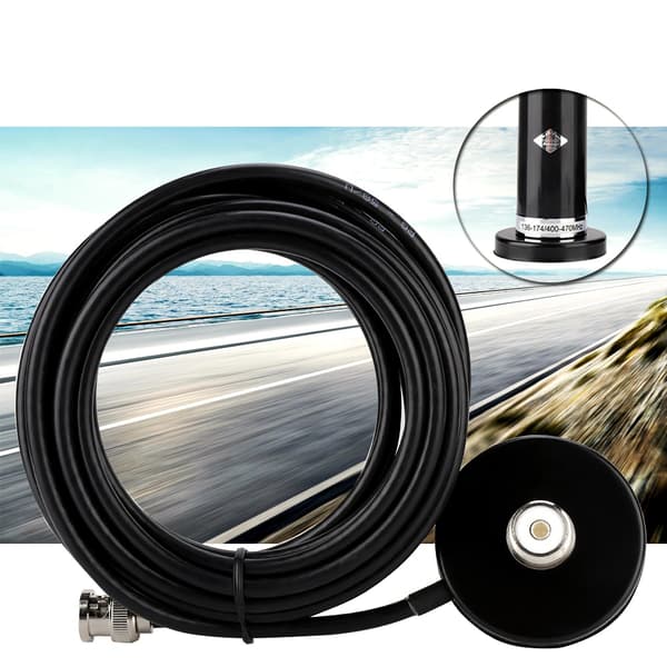 VHF/UHF Dual-Band Bilradioantenne (med magnetisk base og BNC hanstik)