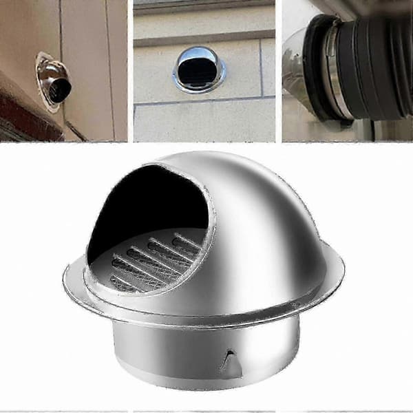Rund väggventil i borstat rostfritt stål med bullnose-design för extern ventilation 350mm other