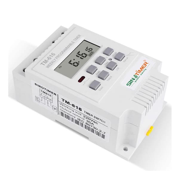 SINOTIMER 2X TM616W-2 30A 220V Elektronisk Ugentlig Programmerbar Digital Tidsafbryder Relæ Timer Kontrol Timer Din-skinne Montering White