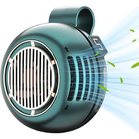 Bærbar, bladløs halsventilator, 6 tommer, støjsvag, 360° luftstrøm, grøn