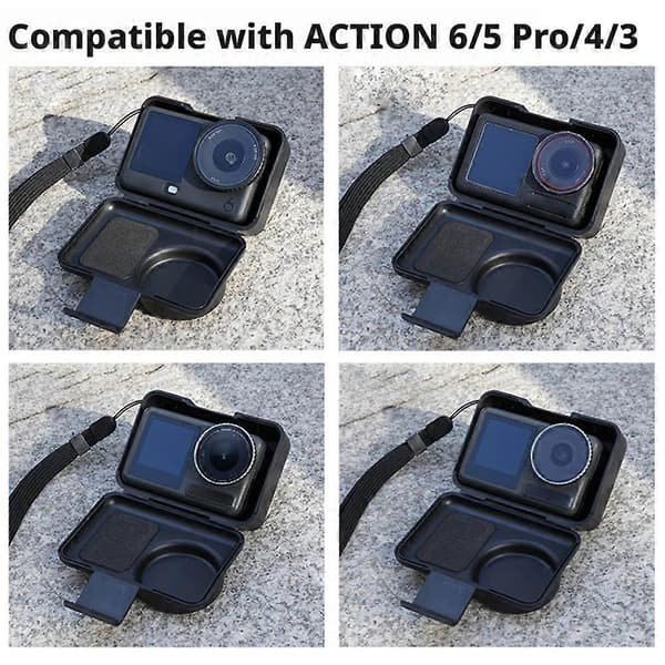Hard EVA-etui for ACTION-kamera 6/5 Pro/4/3, støtsikker svart boks O4V9 noir 1pcs