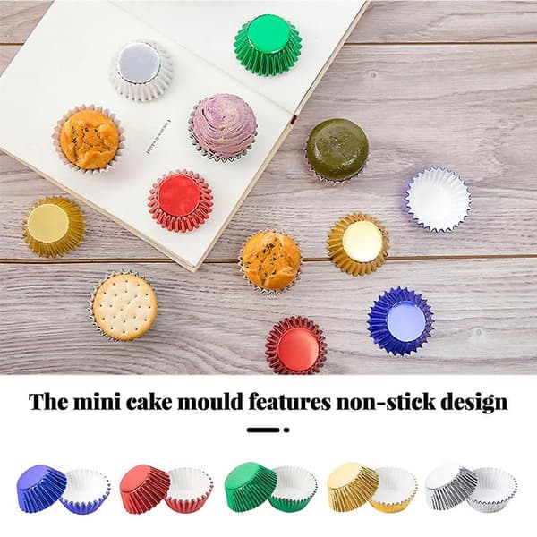 100 Pcs Cupcake Paper Cups Non-Stick Muffin Baking Cups For Home Kitchen Baking Supplies red