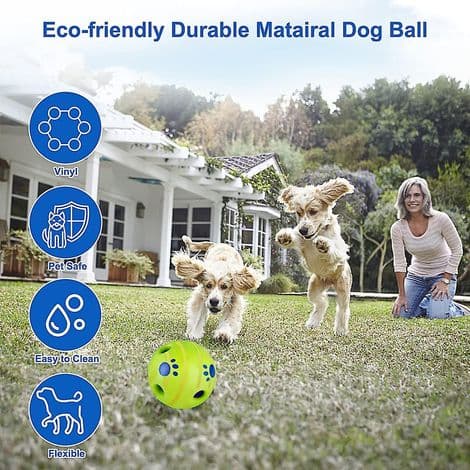 Interaktiv hundeball, egnet for store hunder, 5,5-tommers vrikkende ball