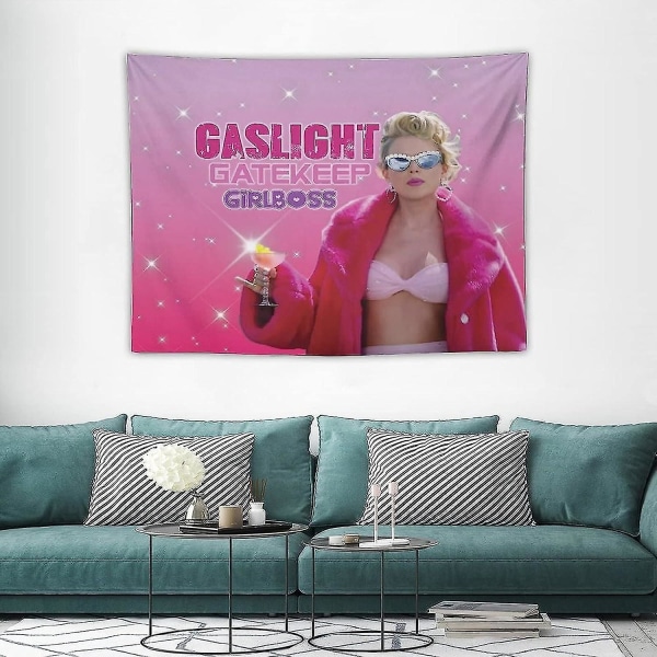 Taylor Gaslight Gatekeep Girlboss Swift Tapestry korkeakoulun asuntolaan, makuuhuoneen sisustus, Taylor Gaslig