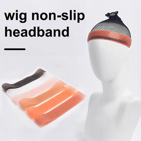 Kvinnor Silikon Perukband Halkfritt Sport Perukband Elastiskt Säkert Perukhatt med Greppband Peruk White