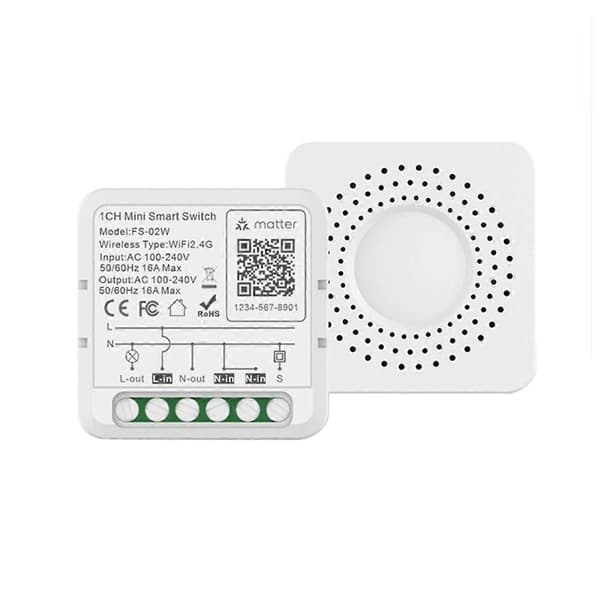 16A WiFi Mattre Smart Switch med energimätning Mini Smart Breaker