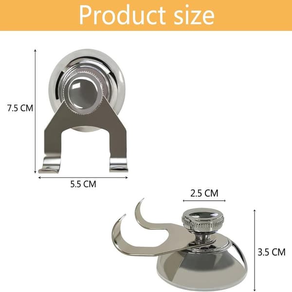 Suction Cups Hook Suction Cup with 2 Hooks Prevents Drilling Waterproof Reusable for Towels Bathrobes Bathroom Silver