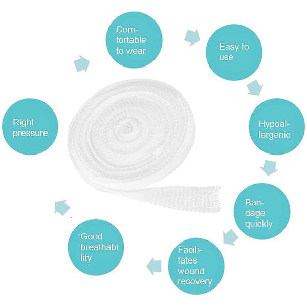 Bandagerullende netforbinding, velegnet til ben, hænder, fødder, nakke, arme, elastisk net sårforbinding, fast netrørsbandage (6#)