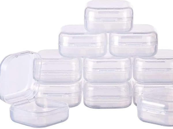 Pp Transparent Plast Mini Förvaringslåda 3.5*3.5*1.7cm (transparent) 50 st (4-d-w)