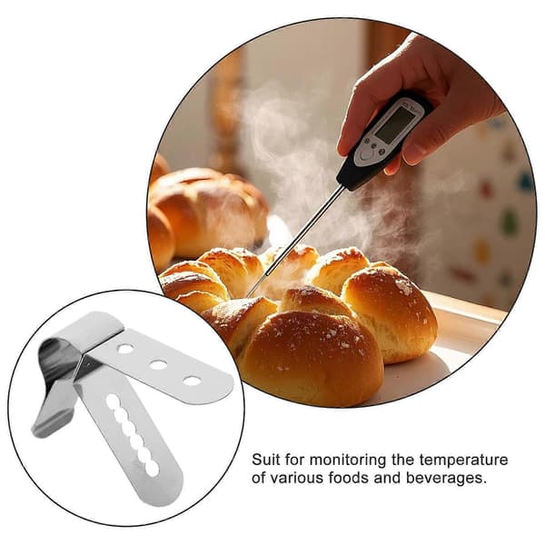 Grilltermometer Probe Clip Holder Rustfrit Stål Grill Temp Probe Clip Til Bbq Ryger Temperatur Aflæsninger Tilbehør