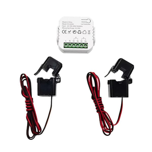 2X Tuya ZigBee Smart Energimätare Spänning Ström Effektmätare APP Realtidsstatistik Förbrukning 2CT White