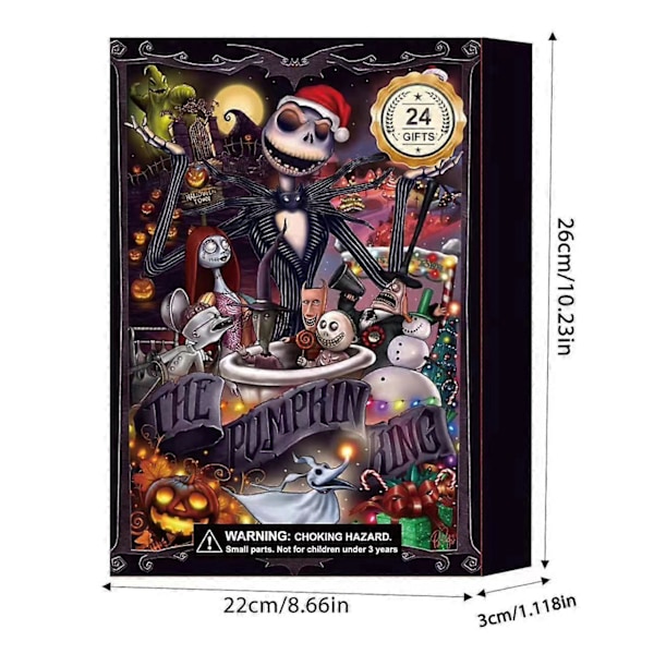 Halloween-kostymer 2024 Ny Halloween Countdown-kalender Blind Box Ghost Ghost Atmosphere Gothic Christmas 24 Gåvor Advent Day Box A641