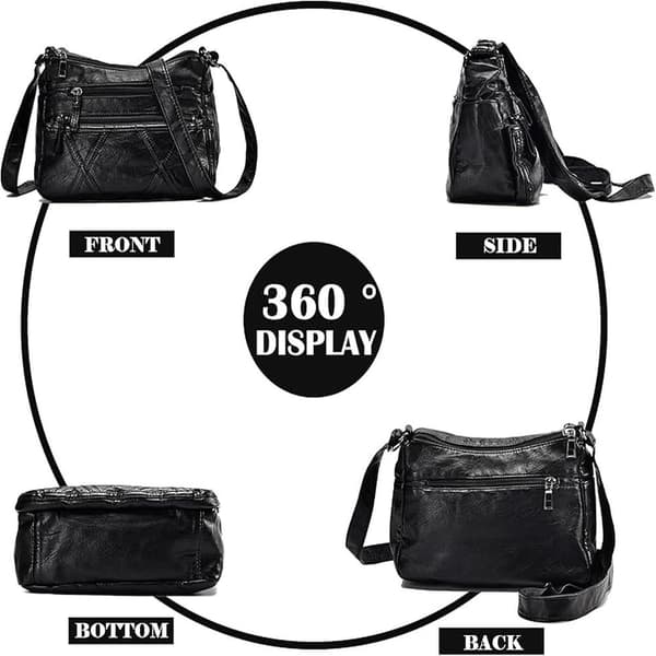 Dam multificka vardaglig crossbody-väska handväskor och axelväskor budväska för dagligt bruk vattentät (medium)