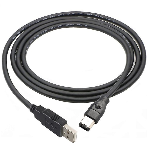 JUNSUNMAY 1,8 m Firewire IEEE 1394 6-stift hane till USB 2.0 hane adapter konverterkabel