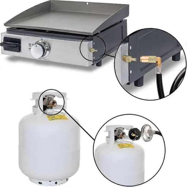 Fødder Propanregulator og Slange med Albueadapter til Blackstone 17 tommer og 22 tommer Bordplade G 2071