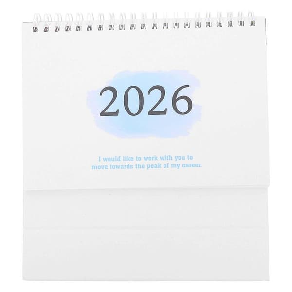 2026 Bordkalender Mini Skrivebordskalender for Daglig Planlegging Sky-blue 19.00X16.50X8.00CM