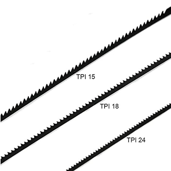 36 st Scroll Saw Blades 127mm Kolstål Fretsaw Blades Med Cross Pin 15/18/24 Tänder Standard Fi