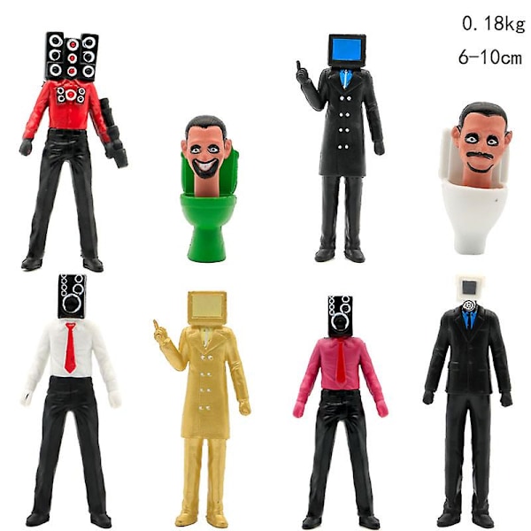 24 st Skibidi toalettfigur leksaker kortspel toalettman vs monitorman figur pvc docka modell barn födelsedagspresenter B with box