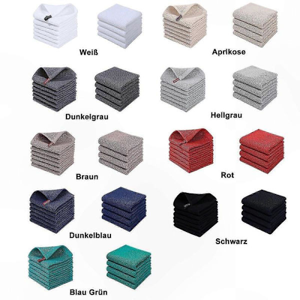 Sæt med 6 bløde og absorberende køkkenhåndklæder, holdbare rengøringsklude til hverdagsbrug Dark gray 34*73cm