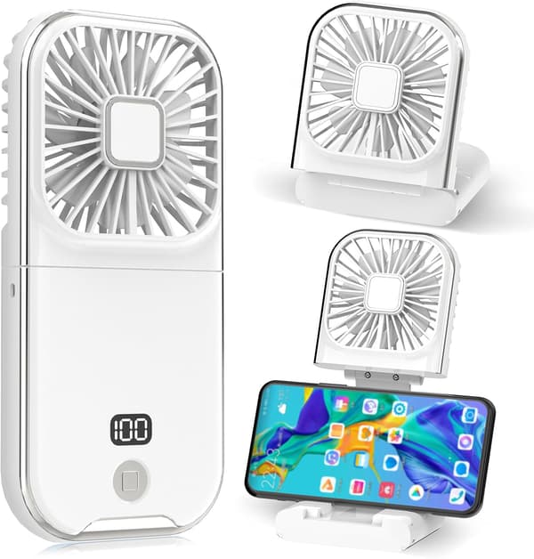 Mini bærbar USB-opladningsventilator (hvid)