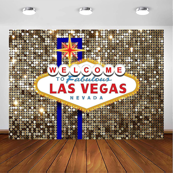 Las Vegas festbaggrund til fødselsdagspynt Velkommen til Las Vegas Fabulous Casino Night Poker Party Fotografi Baggrund Guld Luksus Prom Costu