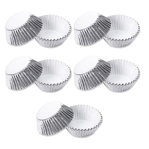 100 stk Cupcake Papirforme Non-Stick Muffin Bageforme Til Hjemmekøkken Bagetilbehør silver