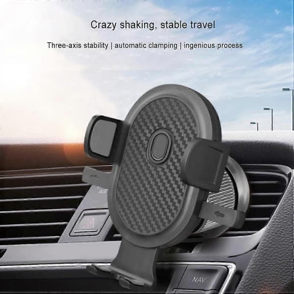 Car Phone Holder with Hook, Air Vent Mount, Clip, Support, Navigation Frame, Vehicle-Mounted Dashboard, Black