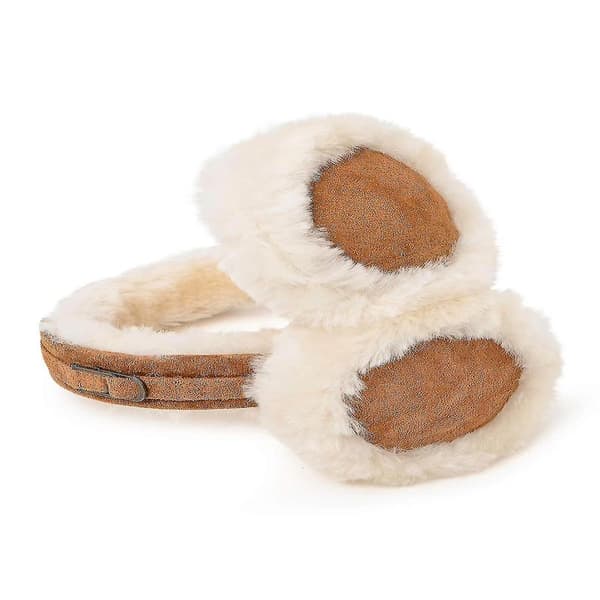 Women's Earmuffs - Soft, Comfortable, and Foldable Fleece Earmuffs for Cold Weather Chestnut