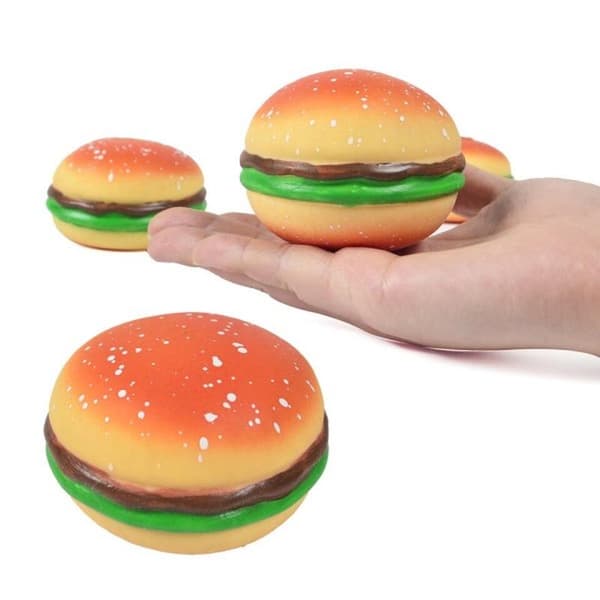 Burger Stressbold 3D Squishy Hamburger Fidget Legetøj Silikone Dekompression Silikone Pres Fidget Bold Fidget Sensorisk Legetøj