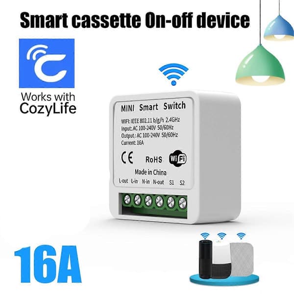 Smart WiFi Mini-kontrollbrytare för smart hem-automatisering