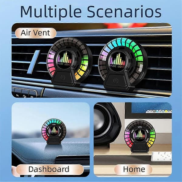 RGB Lydstyret Duftlys med LED Lydaktiveret Smart til Bil, Gaming, TV Blue Wind Bell