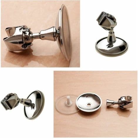 Brusehovedholder (sæt med 2), justerbar brusehovedholder, kromfinish
