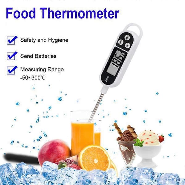 1-pack digital omedelbar avläsning vattentermometer, mattermometer sondtyp
