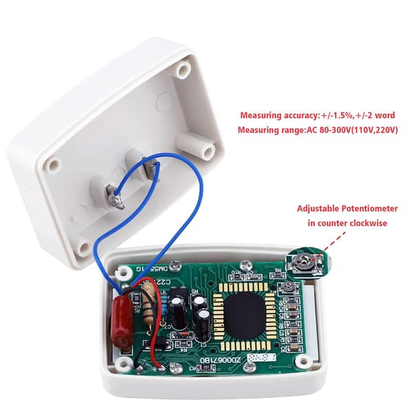2025 Senaste modell, 2-pack plug-in voltmeter, amerikansk platt kontakt, AC 80-300V LCD digital voltmeter, spänningstestmonitor, AC 110V 220V voltmeter