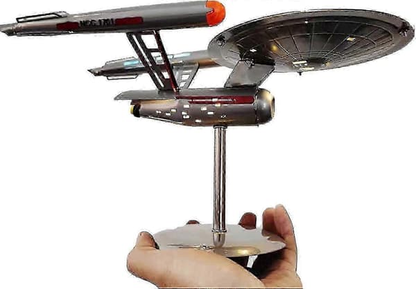 U.s.s. Enterprise Star Trek Model Ncc-1701 Replika, Rumskibsmodelpynt I Rustfrit Stål Til Boligindretning Og Samling