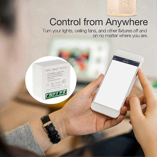 4X Mini Smart WiFi Relébryter, DIY Timer Lysbrytermodul Smart Life/Tuya-applikasjon, Trådløs Fjernkontroll