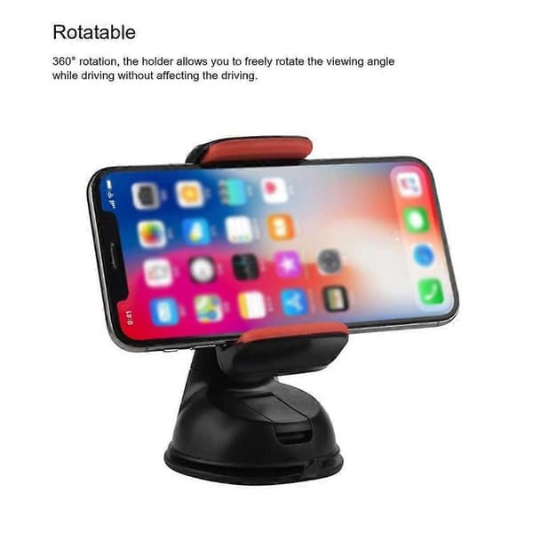 Universal Phone Holder Car Mobile Phone Air Vent Dashboard Suction Adjustable Clamp Mount Windshield Navigation Bracket Black red