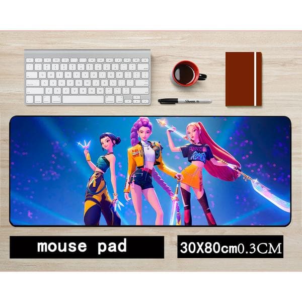 Kpop Demon Hunter Musematte, 30 x 85 cm, Stor Tastaturmatte 6