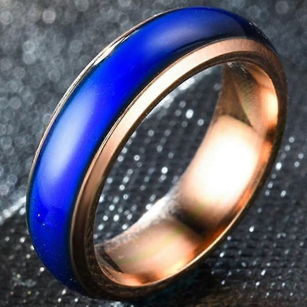 4mm Temperaturfølsom Farveskiftende Bryllupsring i Rustfrit Stål - Stemningsring Rose Gold 9