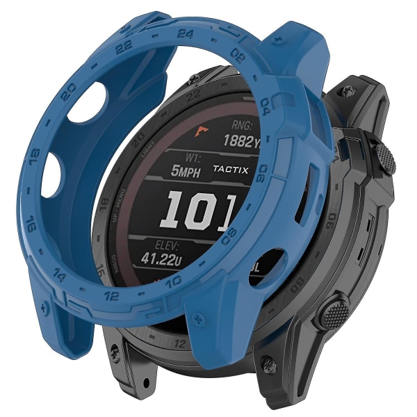 Til Garmin Enduro 2/Tactix 7 TPU Case Cover Quick Release Sports Watch Hollow Case Dark blue Style E Other Smartwatch Model