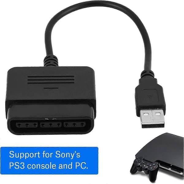 PS3 Konverter, 2 PS2 Controller til USB Adapter Konverter, Giver dig mulighed for at bruge PS2 Controllere med PlayStation Adapter Konverter Kabel til...