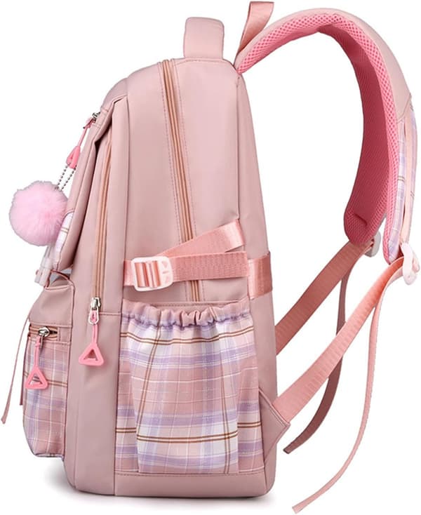 Børne rygsæk, sort/pink, mål: 23 x 30 x 42 cm, kapacitet: ca. 25 liter