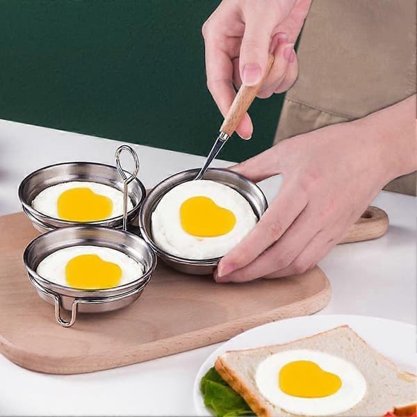 Eggdamper i rustfritt stål, barnefrokostform, verktøy for posjert egg, hjerteformet eggdamper, kjøkken og husholdning Love/1pcs