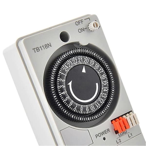 AC Timer 24-timers timer NiMH batteri strømsvigtkompensation Pålidelig datalagring 110-240V timer Gris et noir
