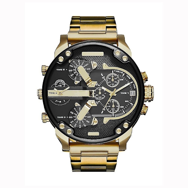 Rustfrit stål ur til mænd med stor urskive Quartz mænd ure Dz Fashionable luksus business ure til mænd læder ure