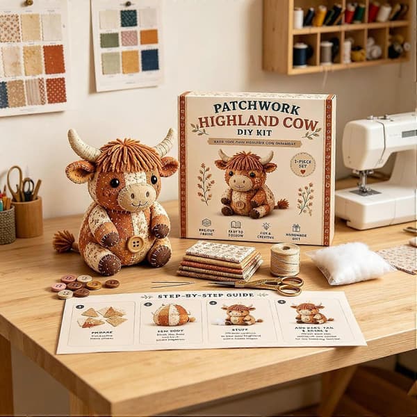 DIY Patchwork Dyresykit, Håndlavet Tøjdyr Håndværkssæt D