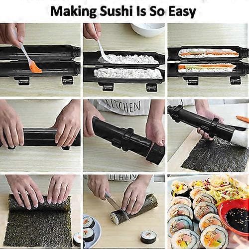 Sushi-sæt, Sushi Maker Sæt, Bazooka Sushi Roller, Sushi Form Sæt Black
