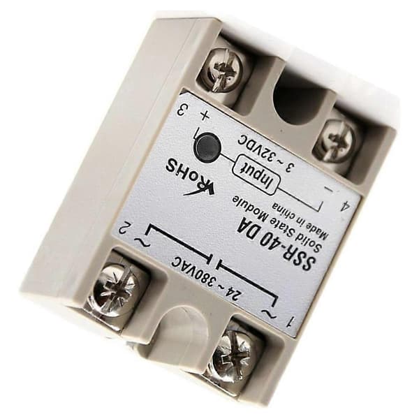 Enkeltfaset Solid State Relæ SSR 40DA DC Kontrol AC 3-32V Indgang 24-380V 40DA Udgang Kontrol AC Relæ Base